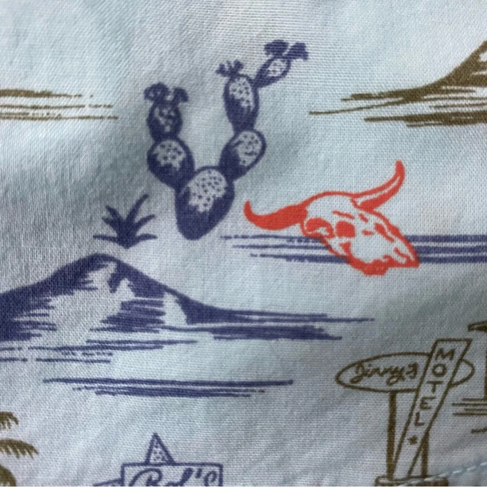 Children’s Place Hawaiian Shirt Size 7 8 Button Down Green Southwest Rt 66 EUC